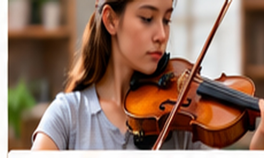 Student playing violin